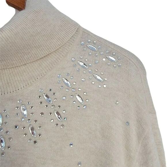 Lane Bryant Sweater Top Womens Size 26 28 Rhinestone Embellished Wool Angora - Picture 3 of 10